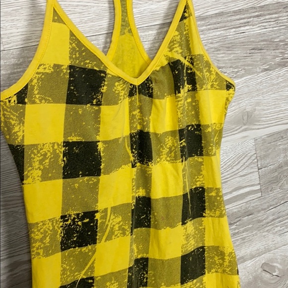 Vintage Y2K Forever21 Yellow|Black Checker Racer Back Tank - Picture 2 of 7